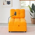 thumbnail image 1 of Fabric Convertible Bed , 39.11 Inches Long In Alluring Orange - With For A Welcoming Living Area, 1 of 6