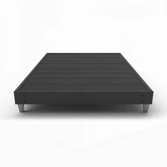 Fabric Covered Full Bed Frame Foundation - No Tools Required for Quick Setup