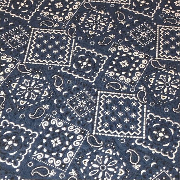 Fabric for Crafts, - Blazin' Bandana 100% Cotton Fabric by The Yard (36 x 44) - Blue (Dark) Lk#238U, for Crafting, Sewing & Quilting, Crafts, Quilting - by Lukas Winges
