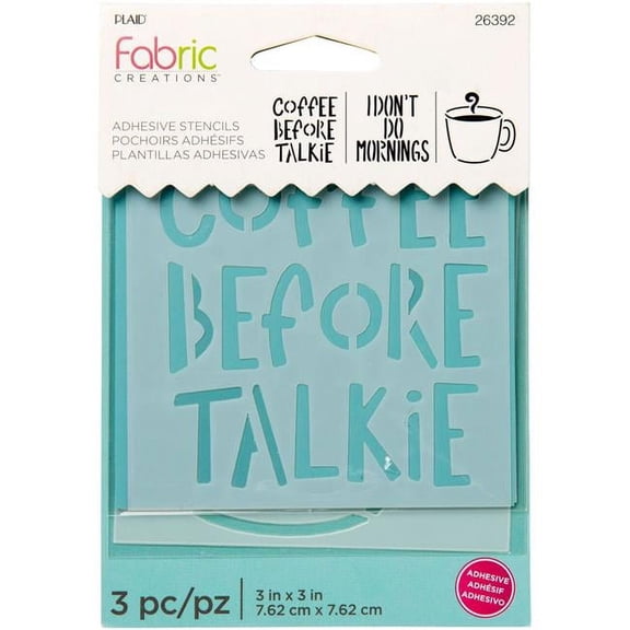 Fabric Creations Adhesive Stencil 3"X3"-Coffee