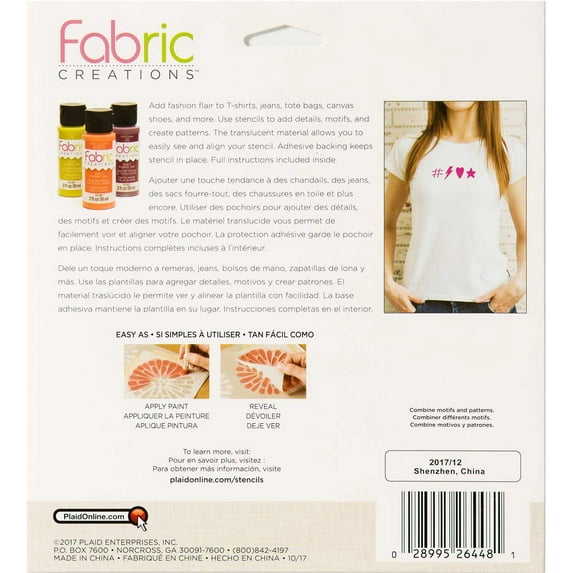 Fabric Creations Adhesive Stencil 6"X6"-ABC