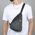thumbnail image 1 of Fabric Crossbody Chest Bag - Black, Sports Style with Multi-Pocket Storage for Daily Use, 1 of 5