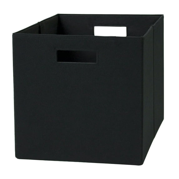Fabric Cube Storage Bins - 12.75x12.75x15 Inch Collapsible Storage Cubes - Rich Black - Versatile Organizer for Home, Office, Clothes, Toys & More