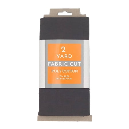 Shason Textile 2 Yard Cut Poly Cotton Fabric, Charcoal, 44" Wide for Craft & Quilting Projects