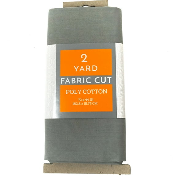Shason Textile 2 Yard Cut Poly Cotton Fabric, Gray, 44" Wide for Craft & Quilting Projects