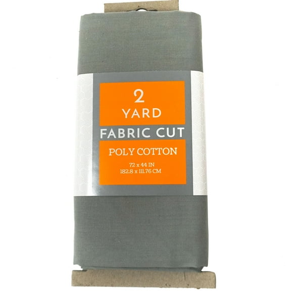 Shason Textile 2 Yard Cut Poly Cotton Fabric, Gray, 44" Wide for Craft & Quilting Projects