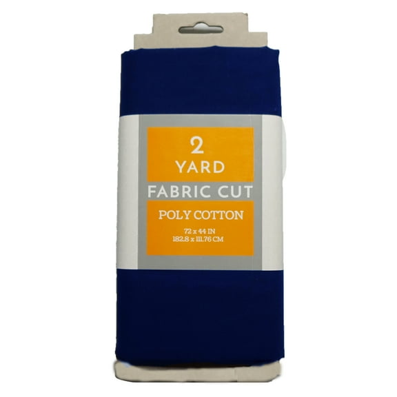 Shason Textile 2 Yard Cut Poly Cotton Fabric, Navy, 44" Wide for Craft & Quilting Projects