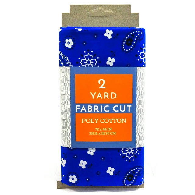 Fabric Cut Polycotton Navy Bandana 2 yards Fabric