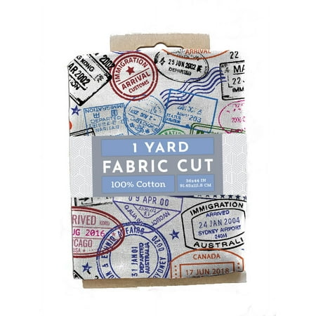 Fabric Cuts PASSPORT STMP WHITE