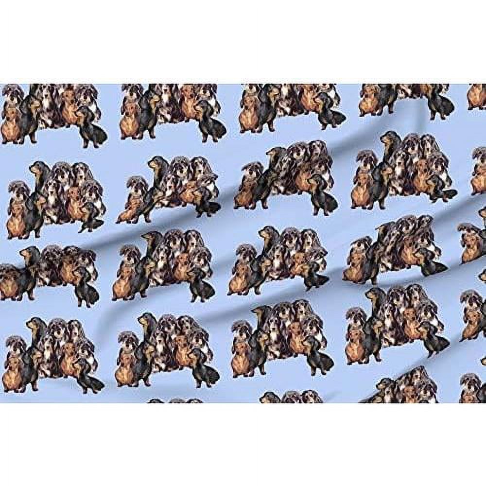 Fabric Dachshunds Blue Dachshund Dogs Puppies Pets Printed On Organic