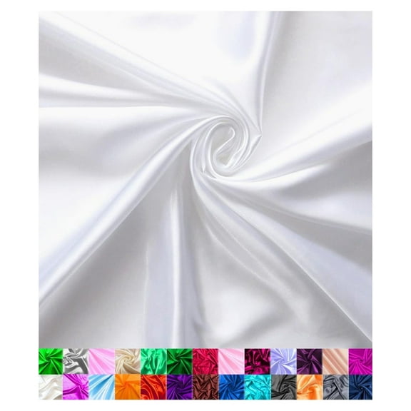 Fabric | Decoration & Sewing | Shiny & Luxury | 60" Wide Roll | Metallic Shiny | Upholstery, Lining, Drapery, DIY (White, 7 Yard)