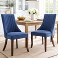 thumbnail image 1 of Fabric Dining Chairs Set of 2, LEGAHOME Upholstered Dining Room Chair with Solid Wood Leg, High Back Chairs for Dining Table, Kitchen Side Chairs, 300lbs Weight Capacity, Blue, 2Pcs, 1 of 8