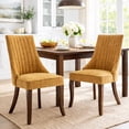 thumbnail image 1 of Fabric Dining Chairs Set of 2, LEGAHOME Upholstered Dining Room Chair with Solid Wood Leg, High Back Chairs for Dining Table, Kitchen Side Chairs, 300lbs Weight Capacity, Gold, 2Pcs, 1 of 8