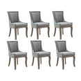 thumbnail image 1 of Fabric Dining Chairs Upholstered Dining Room Chairs with Solid Wood Legs Nailhead Trim Accent Side Chairs for Dining Room Kitchen Living Room Bedroom(Gray,Set of 6), 1 of 8