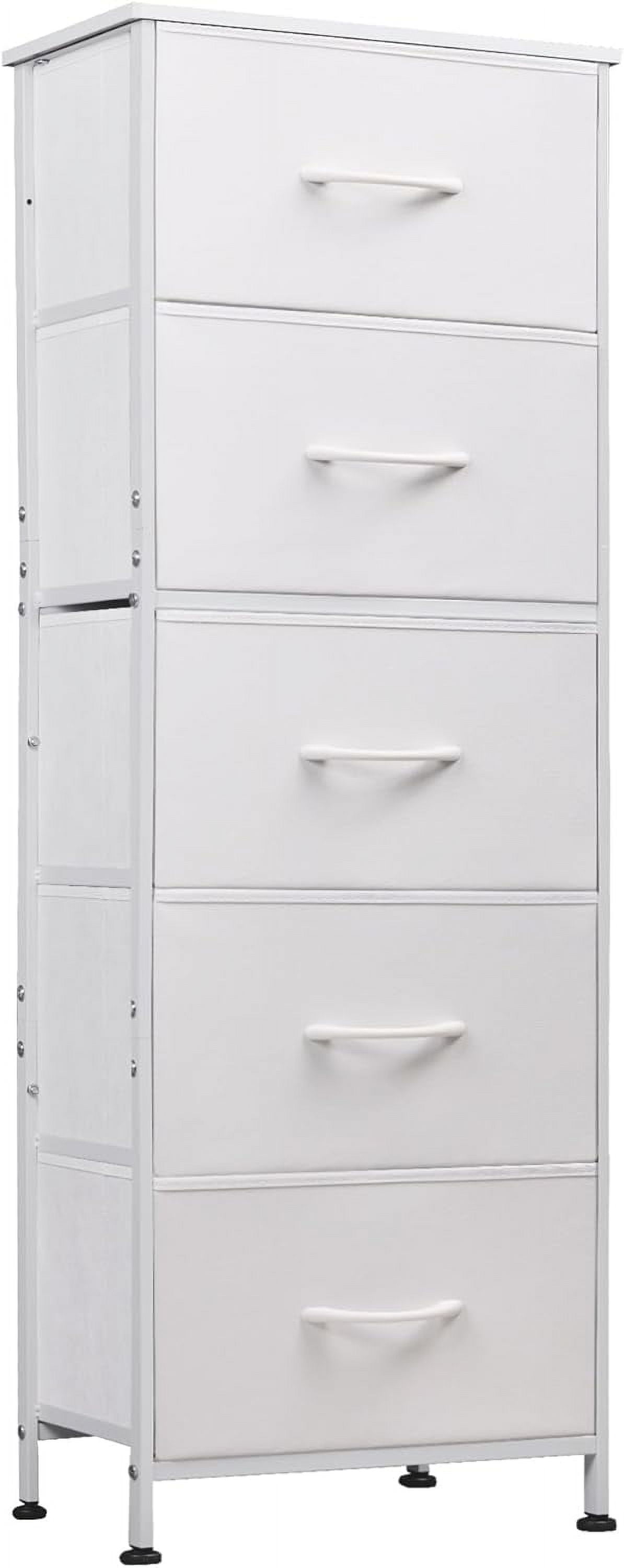 IMURZ Chest of Drawers,Fabric Storage Drawers wtih 5 Units Large Storage Space,Sturdy Steel Frame Chest of Drawers Bedroom for Living Room, Nursery main image 0
