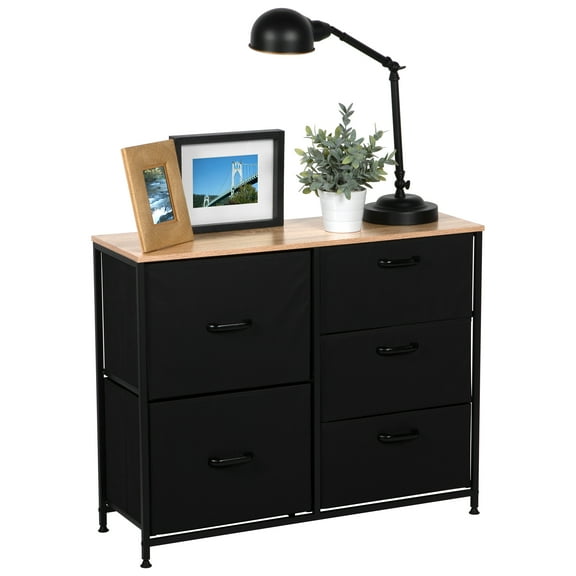 HOLDN' STORAGE 5-Drawer Dresser, Metal Frame, Wood Top, Perfect for Home