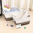 thumbnail image 1 of Fabric Dual Handles Storage Bin Basket Clothes Towel Laundry Box Container Organizer Coffee S Size, 1 of 6