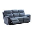 thumbnail image 1 of Fabric Dual Power Recliner Sofa with Pillow Top Arms, Blue, 1 of 5