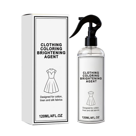 Fabric Dye Brightener, 120ml Agent Restores Vibrancy to Faded Clothes, Works on Cotton and Polyester in Machine or Hand Wash White