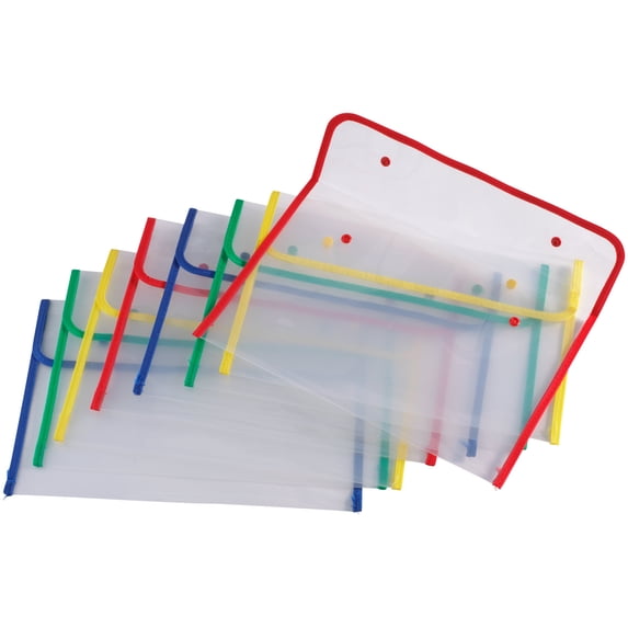 Fabric Edged Envelopes Set of 8 - Modern Style - Legal Size - Red, Green, Blue - 10 7/8\" L x 15 1/4\" W