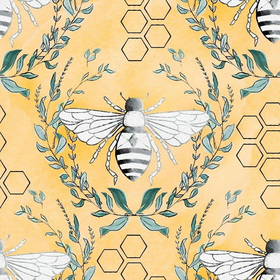 Fabric Editions 18" x 21" 100% Cotton Beehive Precut Sewing & Craft Fabric, Yellow 10 Pieces