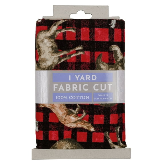 Fabric Editions 36" x 42" Cotton Animal Plaid 1 Yard Precut Sewing & Craft Fabric, Multicolor 1 Piece