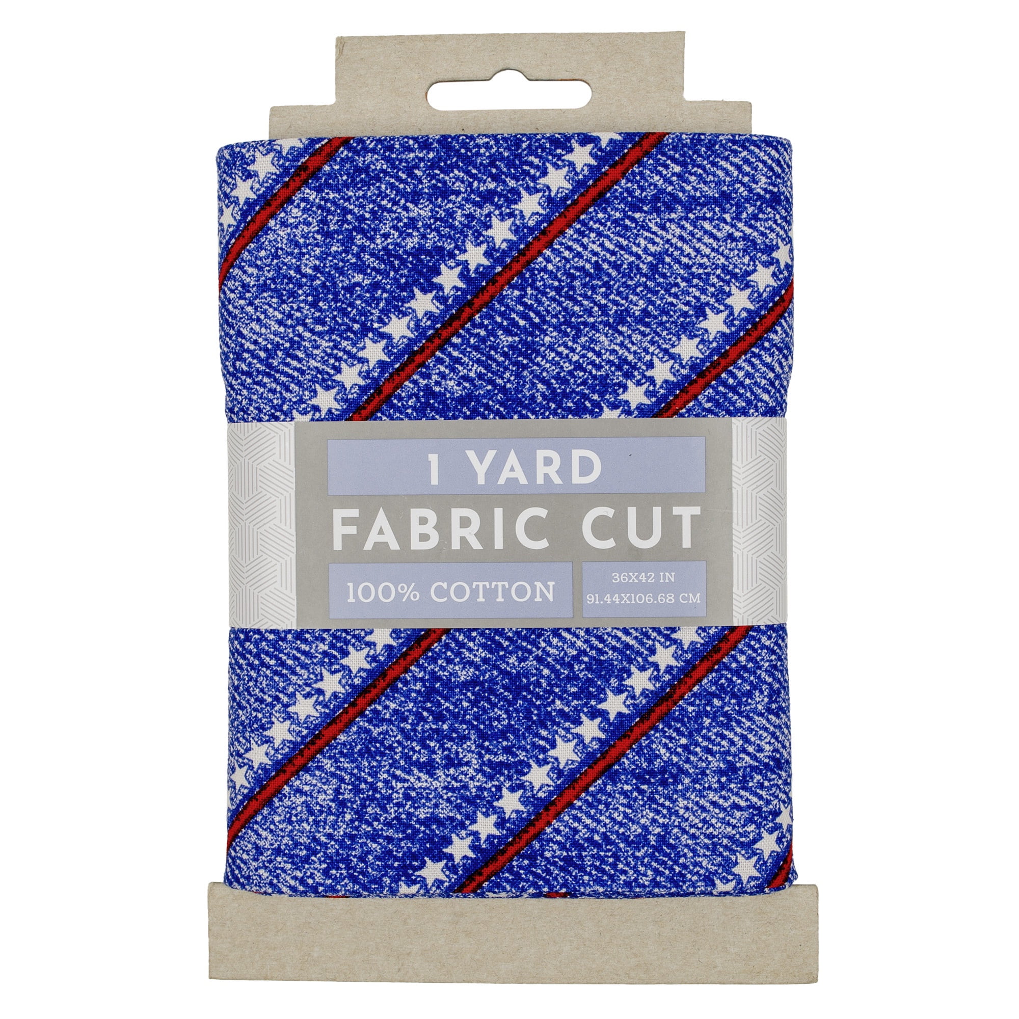 Fabric Editions 36" x 42" Cotton Patriotic Stripe 1 Yard Precut Sewing & Craft Fabric, Blue 1 Piece
