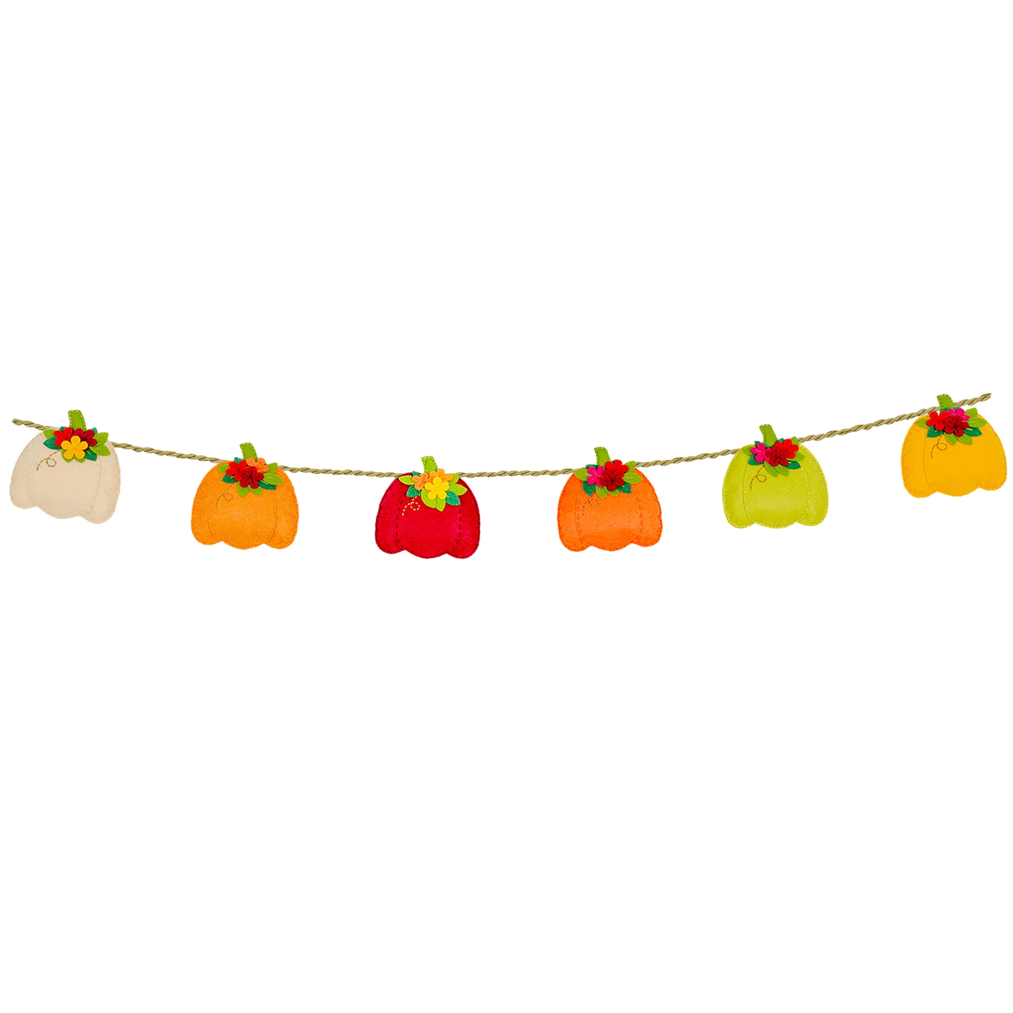 Fabric Editions Create It Felt Craft Kit Garland Pumpkins, Orange 6 Pieces