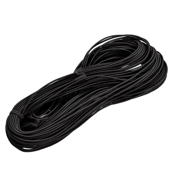 Fabric Elastic Cord 45 yards 2mm (1/16") - Crafts Beading Jewelry Stretch Shock Cordingblack