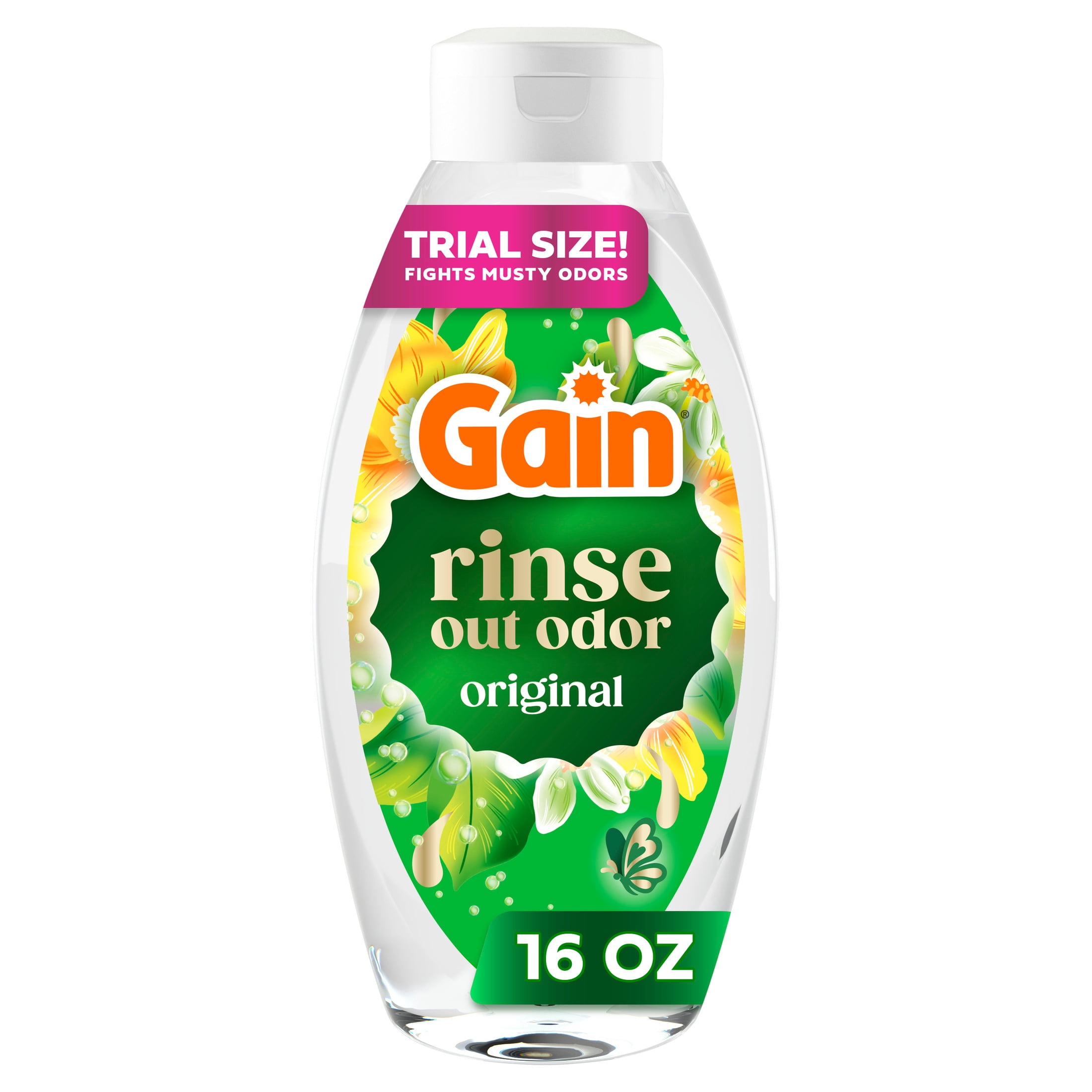 Gain Rinse Laundry Odor Remover Fights Stubborn Residues and Odors At The Source, HE Compatible Original Scent, 16 fl oz