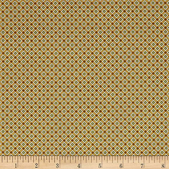 Fabric & Fabric Antiquities Stafford Diamond Plaid Gold Fabric by The Yard