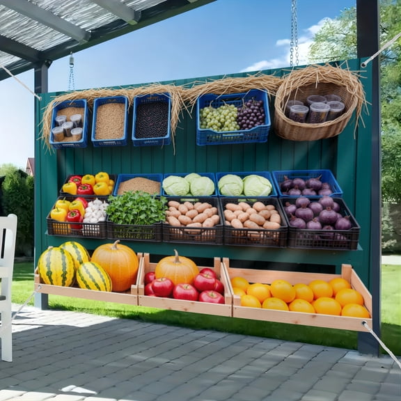 Fabric Farmers Market Backdrop Vegetables Grocery Store Fruits Vegetable Exhibition Photography Background Thanksgiving Day Backdrop Baby Shower Photo Booth Studio Props