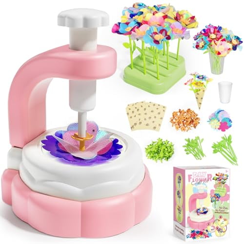 Fabric Flower Bouquets Toys,Arts and Crafts for Kids Ages 6-8 8-12 Girls,DIY Craft Kits Gifts for Girls Birthday,Educational Toys for Building Your Flower Bouquet