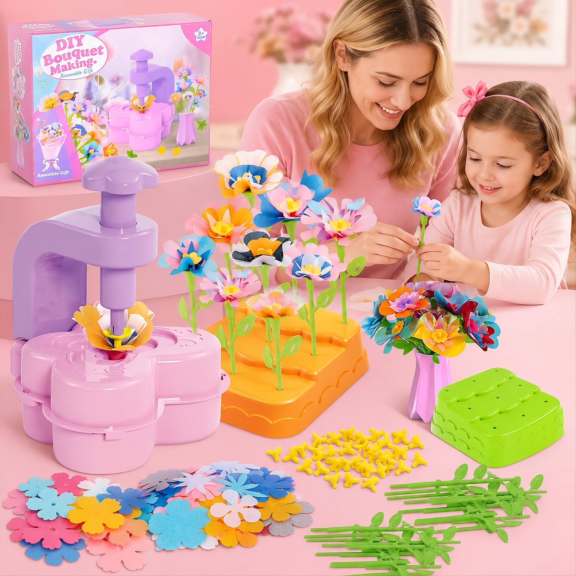 Glee Max Fabric Flower Bouquets Toys, Diy Craft Kits Toys for Kids, Educational Arts, Creative Activity, Christmas, Birthday Gift for 4+ Year Old Kids