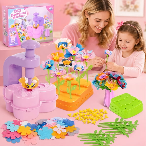 Glee Max Fabric Flower Bouquets Toys, Diy Craft Kits Toys for Kids, Educational Arts, Creative Activity, Christmas, Birthday Gift for 4+ Year Old Kids