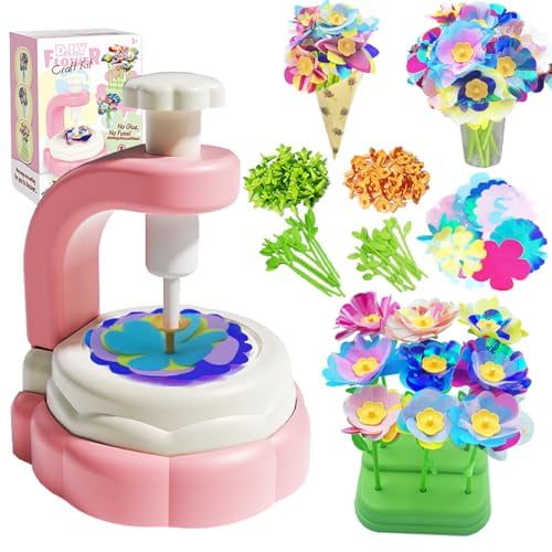 Fabric Flower Bouquets Toys,Kids Craft Kits Ages 4-12,DIY Flower Making Kit,Creative Arts and Crafts for Kids,4 5 6 7 8 Year Old Girl Birthday Gift