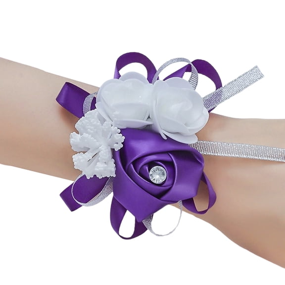 Fabric Flower Bride Wrist Corsage Comfortable Wedding Accessory Wrist Flower For Bridal Shower Wedding Special Occasion