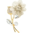 thumbnail image 1 of Fabric Flower Brooches for Women Elegant Flowers Pins for Clothes Floral Brooch Dainty Lapel Pin Accessories Pearl Crystal Corsage Cocktail Party Ceremony Banquet Decoration Fashion Jewelry, 1 of 6
