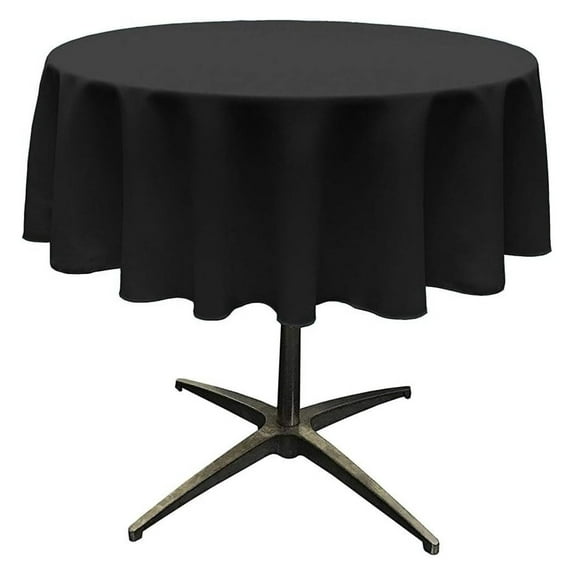 Fabric & Foam Inc, 36" Round Polyester Poplin Tablecloth for 24" Round Small Coffee Table with 6" Drop. (Black)