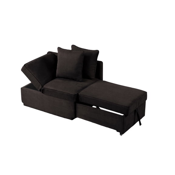 Fabric & Foam - Pull-Out Seat Storage - Home Living Area - Plush Seating with Pillows