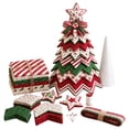 thumbnail image 1 of Fabric Fold Christmas Display Tree DIY Kit for Beginners, Tabletop Mini Christmas Tree Craft Set, Adult Handmade Holiday Table Centerpiece, Winter Home Decor Supplies, 1 of 8