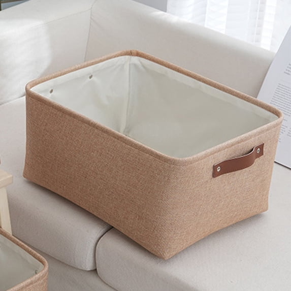 Fabric Foldable Storage Basket, Cloth Material with Handles, Multi-Functional Organizer, Home Clothing and Toys Storage