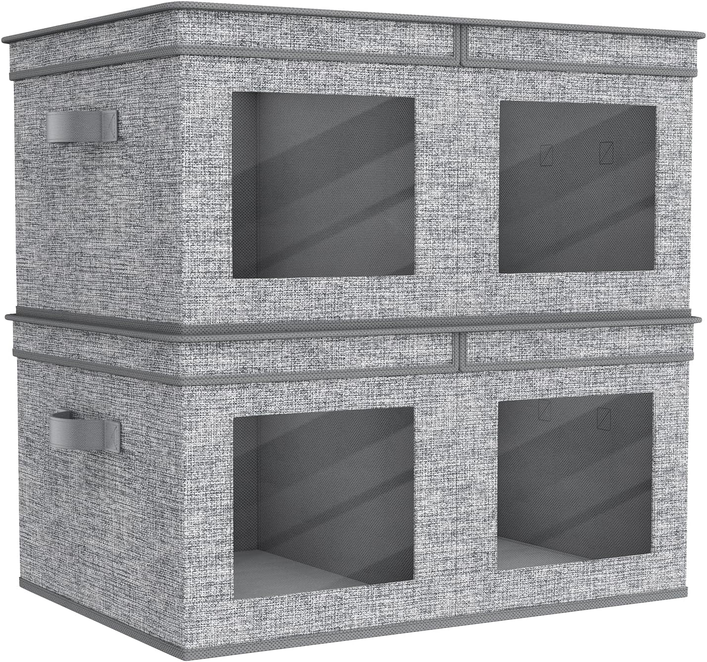 Fabric Foldable Storage Boxes [4-Pack] Large Collapsible Stackable ...