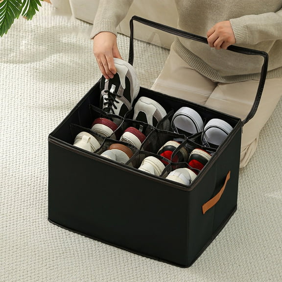 Fabric Folding Storage Box, Multi-Grid Organizer, Underwear Sorting Box, Stackable, Durable, Modern Design, for Bedroom/Closet, Space Saver, Storage Bin, Closet Organizer, Container UKHBMC