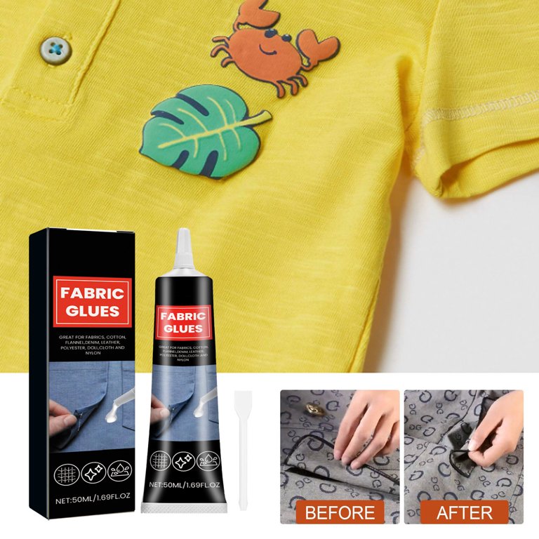 Fabric Glue, 50ml Clear Fabric Glue for Clothing Permanent