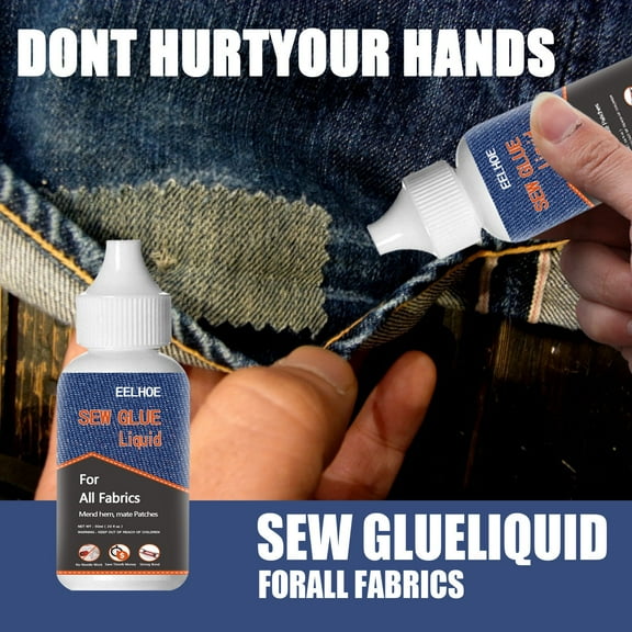 Fabric Glue for Clothes Repair | Quick-Dry Permanent Adhesive | Washable Flexible Bond | No Ironing Needed | For Fabric and Leather | 30ml Tube | Home Upholstery Sport Gear Repair