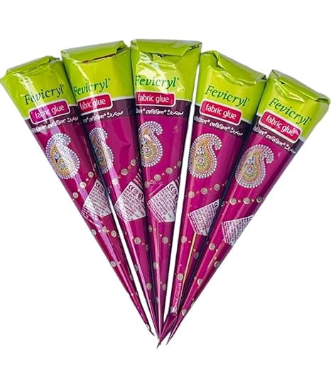 Fabric Glue Cone - 30 g (Pack of 5) Diamante Gems No Stitch Glue - Stich Faster - Mirror Work - Laces & Ribbons - Sequins - Stones