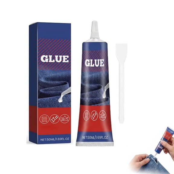Fabric Glue Permanent,2026 NEW Fabric Glue for Patch,Clear Fabrics Adhesive for Clothing Permanent Washable for All Cotton,Denim,Flannel,Polyester 50 ml