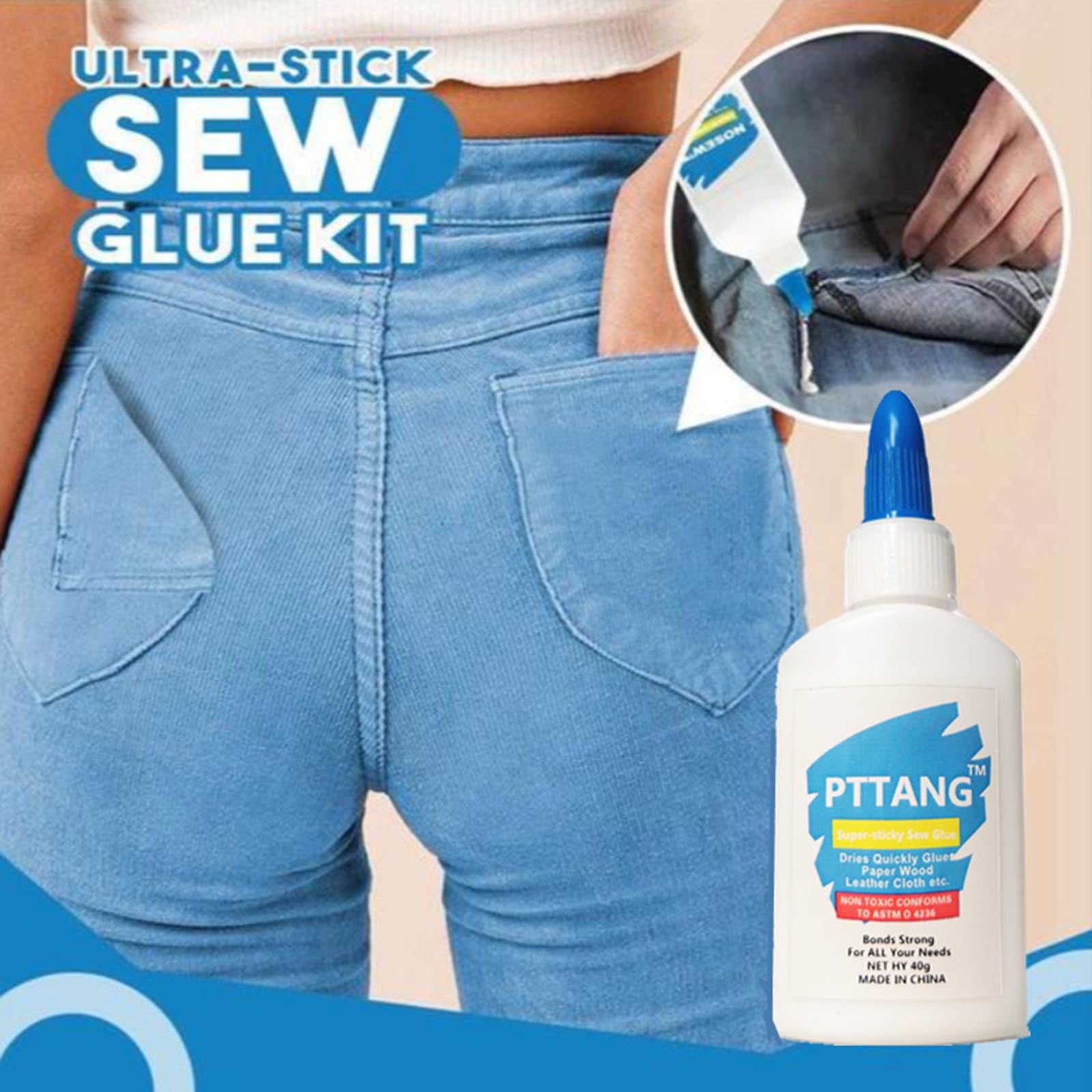 Fabric Glue Permanent Fabric Adhesive for Clothing Bags Seats Sofa