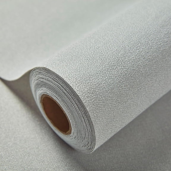 Fabric Grasscloth Texture Self-Adhesive Wallpaper Linen Peel and Stick Wallpaper Easy to Apply Removable Easy to Clean for Bedroom Livingroom Cabinet 16.5inx236.2in -Gray